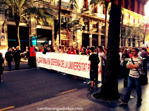 protesting in Valencia
